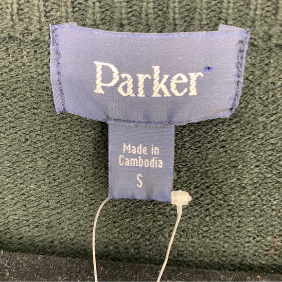 Parker Mens Small V-neck Pullover Sweater Black Preppy Casual Business NEW - Picture 6 of 9